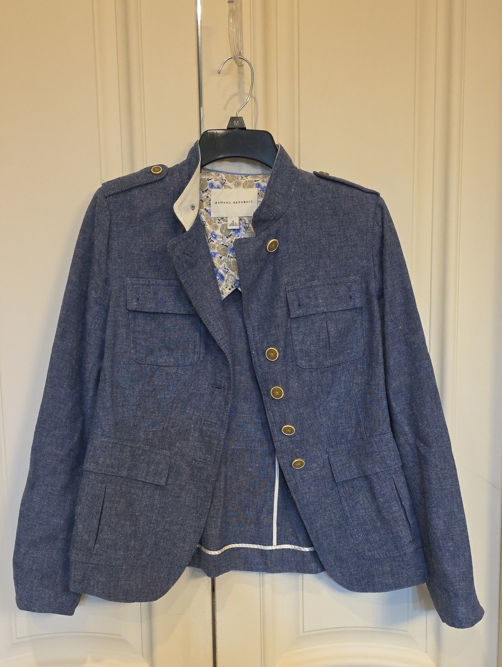 Banana Republic Blue Military-Style Women's Blazer